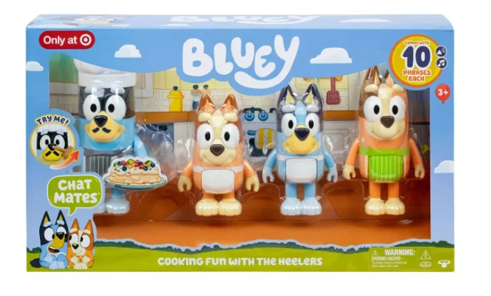 Bluey Let's Play Chef Chat Mates Figure Dinner Time Heeler: Interactive NWT